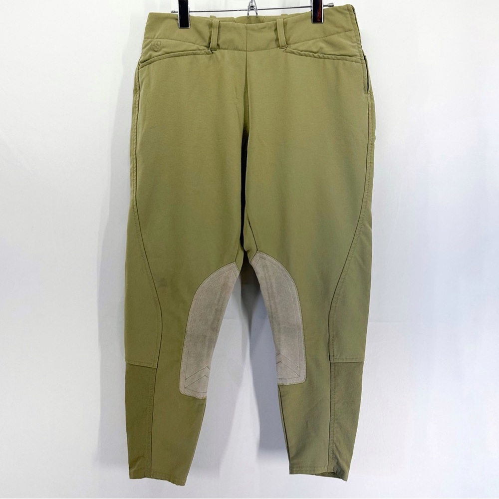 Ariat Pro Circuit Tan Breeches Equestrian Riding Pants Suede Knee Patch Size 30R